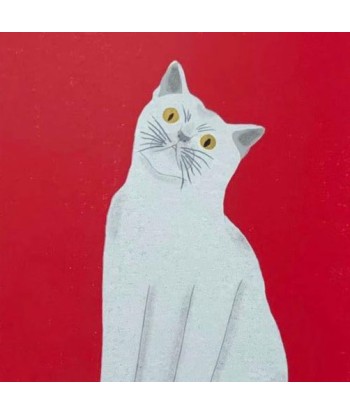 Estampe Japonaise de Nishida Tadashige | Chat blanc Venez acheter