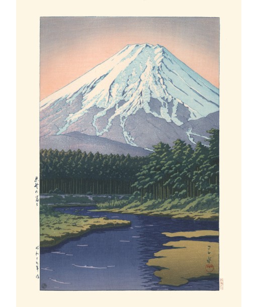 Mont Fuji vu de Oshino  de Hasui Kawase | Reproduction Fine Art sur le site 