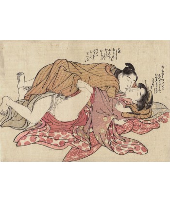 Estampe Japonaise Encadrée de Shuncho Katsukawa | Shunga - Erotique acheter en ligne