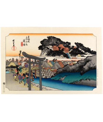 Estampe Japonaise de Hiroshige | Le Grand Tokaido n°7 Fujisawa Pour