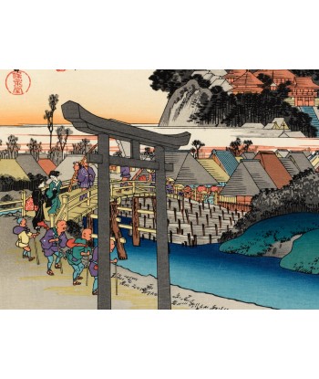 Estampe Japonaise de Hiroshige | Le Grand Tokaido n°7 Fujisawa Pour