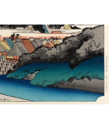 Estampe Japonaise de Hiroshige | Le Grand Tokaido n°7 Fujisawa Pour