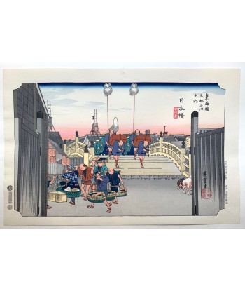 Estampe Japonaise de Hiroshige | Le Grand Tokaido n°1 Nihonbashi les ligaments