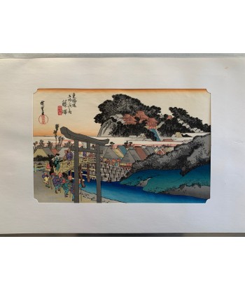 Estampe Japonaise de Hiroshige | Le Grand Tokaido n°7 Fujisawa Pour