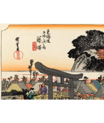 Estampe Japonaise de Hiroshige | Le Grand Tokaido n°7 Fujisawa Pour