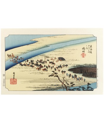 Estampe Japonaise de Hiroshige | Le Grand Tokaido n° 24 Shimada Dans la société mordern