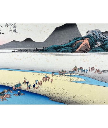 Estampe Japonaise de Hiroshige | Le Grand Tokaido n°25 Kanaya de l' environnement