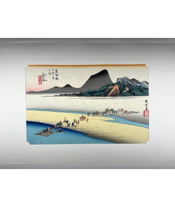 Estampe Japonaise de Hiroshige | Le Grand Tokaido n°25 Kanaya de l' environnement