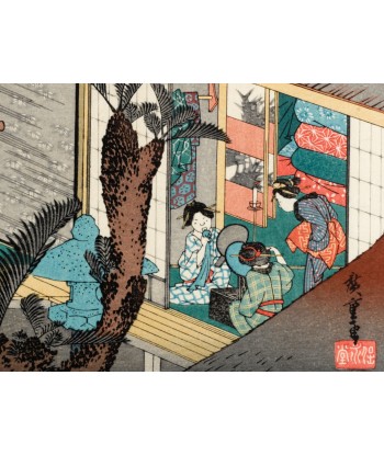 Estampe Japonaise de Hiroshige | Le Grand Tokaido n°37 Akasaka Découvrez la collection