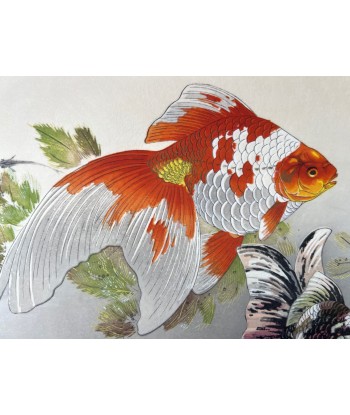 Estampe Japonaise de Tsuchiya Rakusan | Goldfish - Poissons Rouges 2023