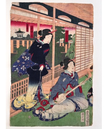 Estampe Japonaise de Kunisada | Musiciennes et danseuses s'inspire de l'anatomie humaine