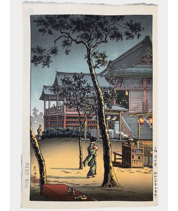 Estampe Japonaise de Koitsu Tsuchiya | Crépuscule au Temple Kiyomizudo de Ueno À commander