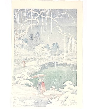 Estampe Japonaise de Koitsu Tsuchiya | Neige de Printemps à Maruyama ou a consommer sur place