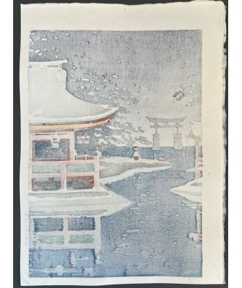 Estampe Japonaise de Koitsu Tsuchiya | Miyajima sous la neige ou a consommer sur place