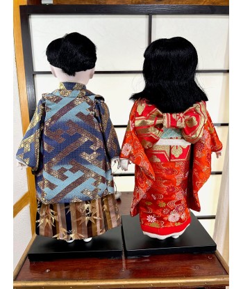 Poupées Japonaises Traditionnelles Ichimatsu | Couple en Kimono traditionnel en soie d'Europe débarque