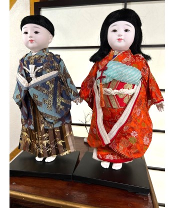 Poupées Japonaises Traditionnelles Ichimatsu | Couple en Kimono traditionnel en soie d'Europe débarque