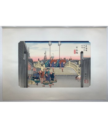 Estampe Japonaise de Hiroshige | Le Grand Tokaido n°1 Nihonbashi pas cher 