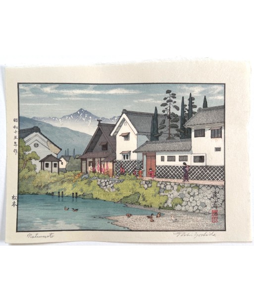 Estampe Japonaise de Yoshida Toshi | Le Village de Matsumoto en stock