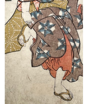 Estampe Japonaise de Kunisada Toyokuni III | Acteurs de Nô et fête de Tanabata offre 