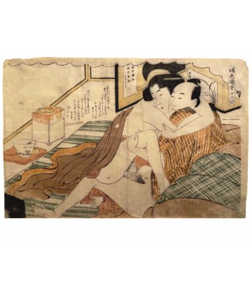 Estampe Japonaise Encadrée de Shuncho | Shunga - Erotique Toutes les collections ici