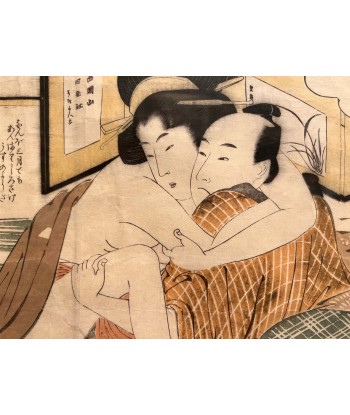 Estampe Japonaise Encadrée de Shuncho | Shunga - Erotique Toutes les collections ici