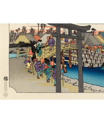 Estampe Japonaise de Hiroshige | Le Grand Tokaido n°7 Fujisawa ou a consommer sur place