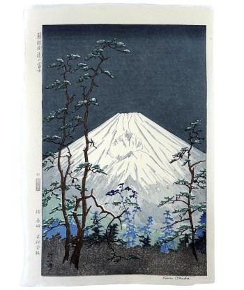 Estampe Japonaise de Okada Koichi | Mont Fuji vu de Hakone la nuit à prix réduit toute l'année