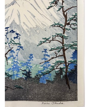 Estampe Japonaise de Okada Koichi | Mont Fuji vu de Hakone la nuit à prix réduit toute l'année