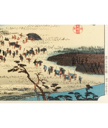 Estampe Japonaise de Hiroshige | Le Grand Tokaido n° 24 Shimada des créatures d'habitude