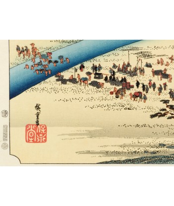 Estampe Japonaise de Hiroshige | Le Grand Tokaido n° 24 Shimada des créatures d'habitude