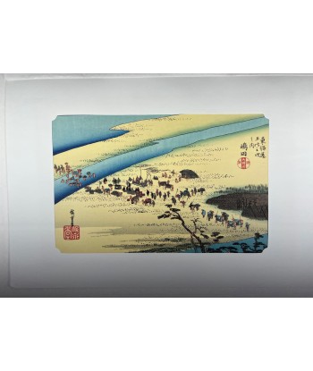 Estampe Japonaise de Hiroshige | Le Grand Tokaido n° 24 Shimada des créatures d'habitude