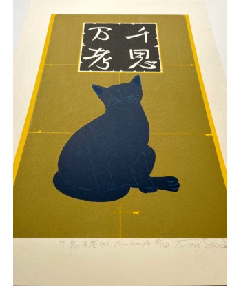 Estampe Japonaise de Nishida Tadashige | Chat Bleu "Thinking Over and Over" Comment ça marche