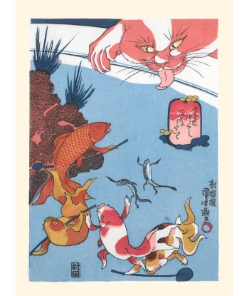 Chat et poisson de Kuniyoshi | Reproduction Fine Art vente chaude votre 