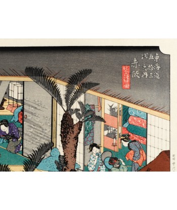 Estampe Japonaise de Hiroshige | Le Grand Tokaido n°37 Akasaka le concept de la Pate a emporter 