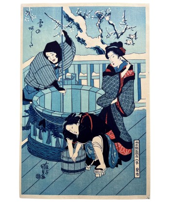 Estampe Japonaise de Toyokuni I Utagawa | Lendemain de Neige de technologie