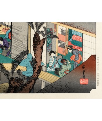 Estampe Japonaise de Hiroshige | Le Grand Tokaido n°37 Akasaka le concept de la Pate a emporter 