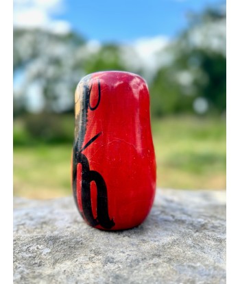 Kokeshi Daruma Rouge Calligraphié les ligaments