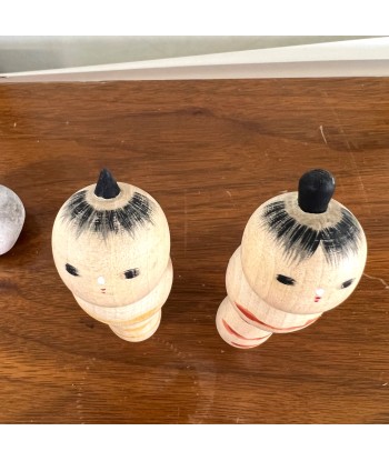 Kokeshi Créative Vintage de Mamoru Izu | Couple petites kokeshi cintrées offre 