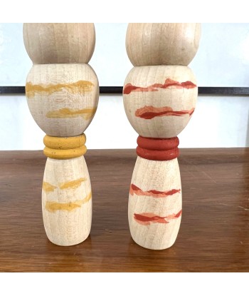 Kokeshi Créative Vintage de Mamoru Izu | Couple petites kokeshi cintrées offre 