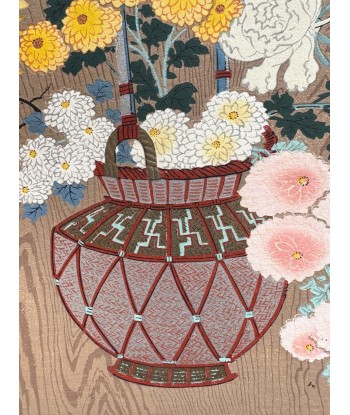 Estampe Japonaise Ecole Kano | Panier de Fleurs Venez acheter