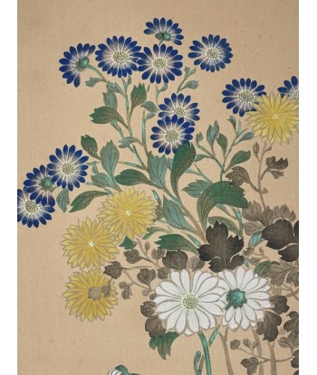 Estampe Japonaise | Chrysanthèmes et asters bleus Pour