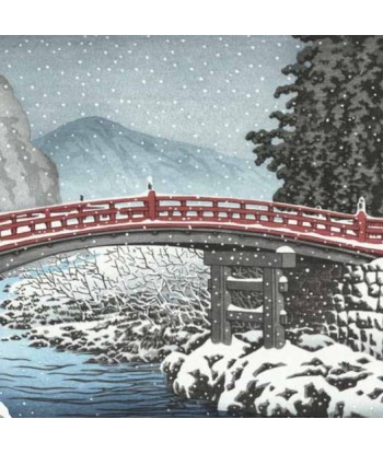 Le Pont Shinkyo sous la Neige de Hasui Kawase| Reproduction Fine Art Par le système avancé 