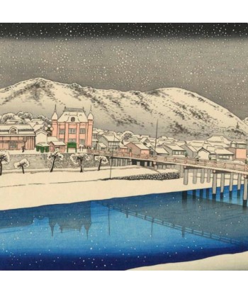 Neige au Pont Senjo de Goyo Hashiguchi | Reproduction Fine Art votre restaurant rapide dans 