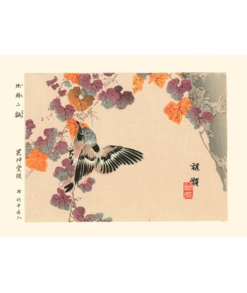 Oiseau à l'automne de Kono Bairei | Reproduction Fine Art pas cher