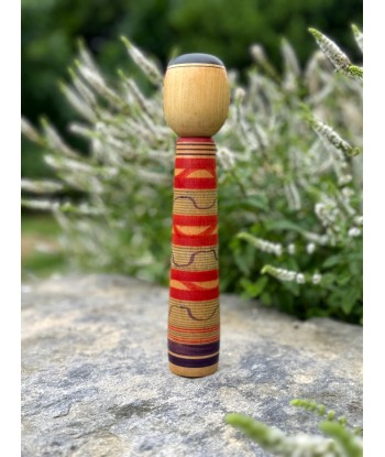 Kokeshi traditionnelle de Saito Hiromichi  | style - Tsuchiyu - Visage souriant Amélioration de cerveau avec