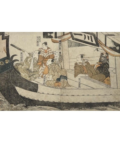 Estampe Japonaise de Toyokuni Utagawa | Série divertissement des acteurs, En bateau pas cher chine