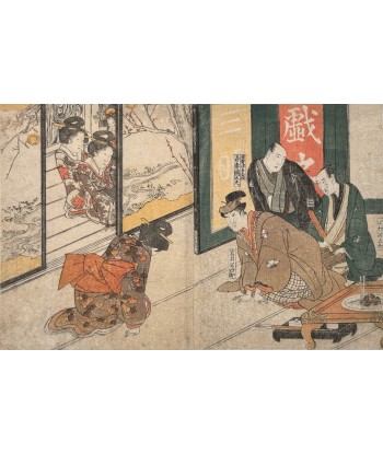 Estampe Japonaise de Toyokuni Utagawa | Série divertissement des acteurs, Visite au palais livraison et retour toujours gratuits