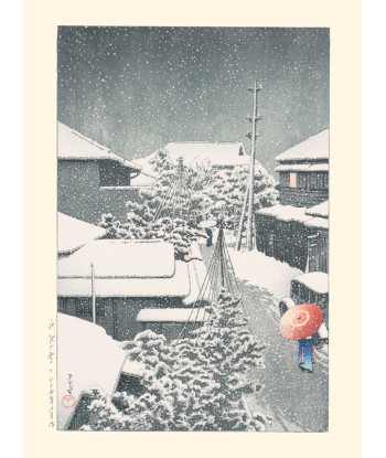 Neige à Daichi de Hasui Kawase | Reproduction Fine Art la chaussure