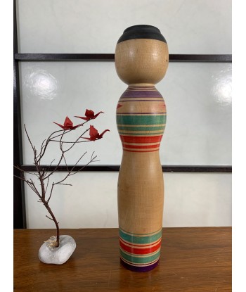 Kokeshi Traditionnelle de style tsugaru | Motif Pivoine Rouge Faites des économies