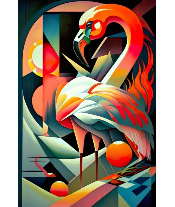 Tableau Flamant Rose Abstrait le concept de la Pate a emporter 